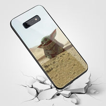 Load image into Gallery viewer, Baby yoda meme soft silicone tempered glass phone case cover shell For Samsung Galaxy S8 S9 S10e S10 Note 8 9 10 Plus