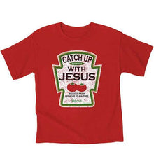 Load image into Gallery viewer, catch-up-with-jesus-kids-religious-t-shirt-kerusso-kidz