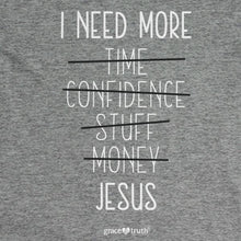 Load image into Gallery viewer, i-need-more-jesus-womens-religious-t-shirt-grace-&-truth