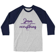 Load image into Gallery viewer, jesus-over-everything-womens-religious-raglan-grace-&-truth