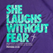 Load image into Gallery viewer, she-laughs-womens-religious-t-shirt-kerusso-active