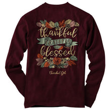 Load image into Gallery viewer, thankful-grateful-blessed-womens-religious-t-shirt-cherished-girl