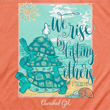Load image into Gallery viewer, we-rise-by-lifting-others-1-thessalonians-5:11--religious-t-shirt-cherished-girl