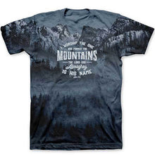 Load image into Gallery viewer, who-made-the-mountains-adult-religious-t-shirt-kerusso