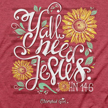 Load image into Gallery viewer, y'all-need-jesus--religious-t-shirt-cherished-girl