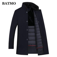 Load image into Gallery viewer, BATMO 100% wool trench coat men,men&#39;s 90% white duck down wool jackets ,thicked wool coat men,plus-size M-XXXL
