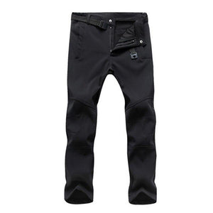 Autumn Winter Hiking Mens Pants Softshell Fleece Outdoor Trousers Waterproof Snow Gym Pants Trousers Male Plus Size High Quality