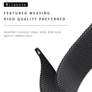 Band For Apple Watch 4 5 1/2/3 Milanese Loop Stainless steel 42mm 38mm Bracelet strap for iwatch series 40mm 44mm