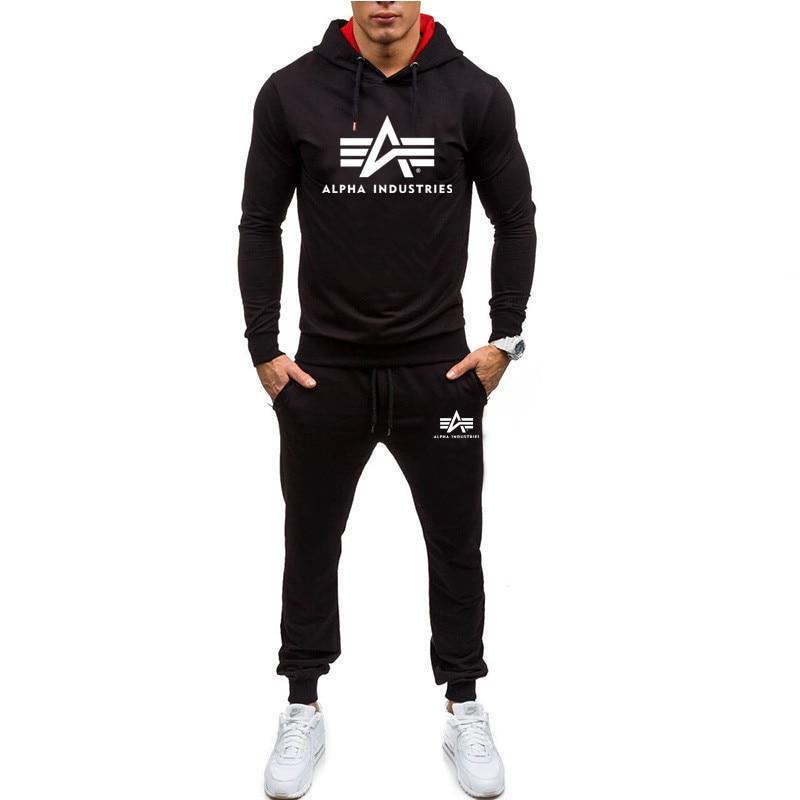 Autumn winter Hot Sale Men's Sets Hoodie+pants 2 Pieces Sets Casual Tracksuit Male Sportswear Gyms Fitness Sweatpants M-XXL