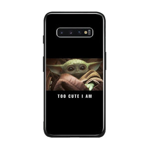 Baby yoda meme soft silicone tempered glass phone case cover shell For Samsung Galaxy S8 S9 S10e S10 Note 8 9 10 Plus