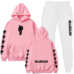 Billie Eilish Piece Tracksuit Women Men Off White Hoodie Sweatshirt Female Sport Pullover Suits Men's Sport Suit Set Tracksuit