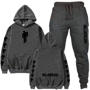 Billie Eilish Piece Tracksuit Women Men Off White Hoodie Sweatshirt Female Sport Pullover Suits Men's Sport Suit Set Tracksuit
