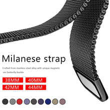 Load image into Gallery viewer, Band For Apple Watch 4 5 1/2/3 Milanese Loop Stainless steel 42mm 38mm Bracelet strap for iwatch series 40mm 44mm
