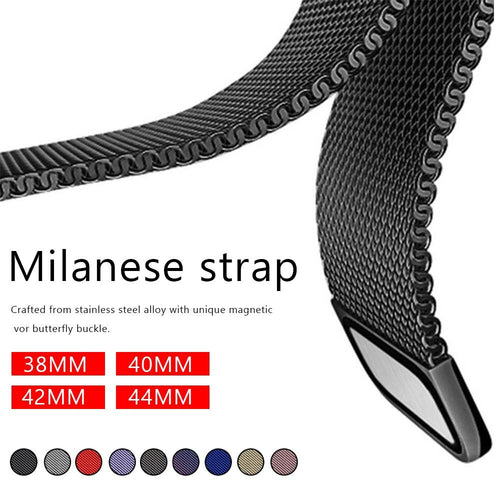 Band For Apple Watch 4 5 1/2/3 Milanese Loop Stainless steel 42mm 38mm Bracelet strap for iwatch series 40mm 44mm