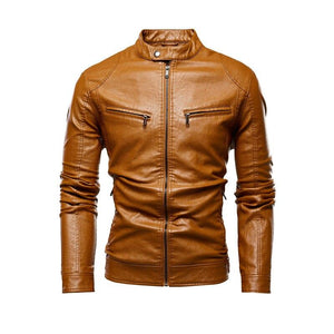Autumn Jacket Men New Slim Retro Winter Jackets Male PU Leather Stand Collar Sportswear Suits Mens Bomber Coat Chaqueta Hombre