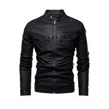 Load image into Gallery viewer, Autumn Jacket Men New Slim Retro Winter Jackets Male PU Leather Stand Collar Sportswear Suits Mens Bomber Coat Chaqueta Hombre

