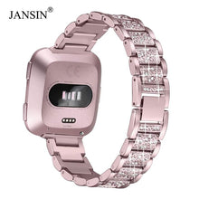 Load image into Gallery viewer, Bling Diamond watch Band For Fitbit Versa Stainless Steel Strap women Wrist Bracelet for fitbit lite/verse 2 Band Accessories
