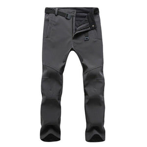 Autumn Winter Hiking Mens Pants Softshell Fleece Outdoor Trousers Waterproof Snow Gym Pants Trousers Male Plus Size High Quality
