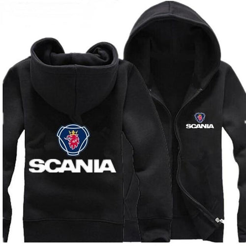Autumn winter SCANIA sweatshirts Printed Sportswear Men fleecel thick warm Hip-Hop Male Hooded jacket Hoodies Zipper Hoody