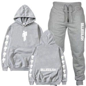 Billie Eilish Piece Tracksuit Women Men Off White Hoodie Sweatshirt Female Sport Pullover Suits Men's Sport Suit Set Tracksuit