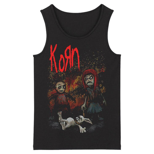 Bloodhoof Korn Grindcore HardMetal Deathcore New Men's black Tank Tops Asian Size