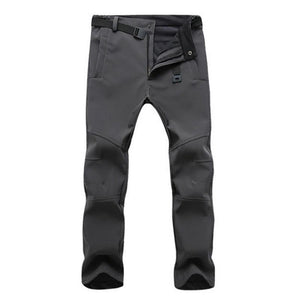 Autumn Winter Hiking Mens Pants Softshell Fleece Outdoor Trousers Waterproof Snow Gym Pants Trousers Male Plus Size High Quality