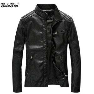 BOLUBAO  Fashion Men's PU Jackets Coats Motorcycle Leather Jackets Men Autumn Leather Clothing Male Casual Brand Coats