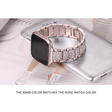 Load image into Gallery viewer, Bling Diamond watch Band For Fitbit Versa Stainless Steel Strap women Wrist Bracelet for fitbit lite/verse 2 Band Accessories
