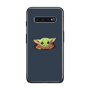 Baby yoda meme soft silicone tempered glass phone case cover shell For Samsung Galaxy S8 S9 S10e S10 Note 8 9 10 Plus