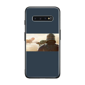 Baby yoda meme soft silicone tempered glass phone case cover shell For Samsung Galaxy S8 S9 S10e S10 Note 8 9 10 Plus
