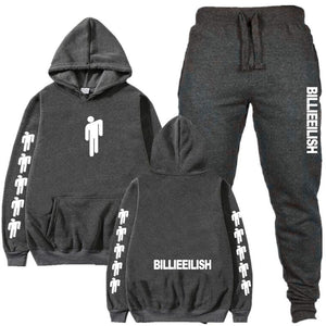 Billie Eilish Piece Tracksuit Women Men Off White Hoodie Sweatshirt Female Sport Pullover Suits Men's Sport Suit Set Tracksuit