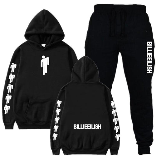 Billie Eilish Piece Tracksuit Women Men Off White Hoodie Sweatshirt Female Sport Pullover Suits Men's Sport Suit Set Tracksuit