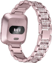 Load image into Gallery viewer, Bling Diamond watch Band For Fitbit Versa Stainless Steel Strap women Wrist Bracelet for fitbit lite/verse 2 Band Accessories
