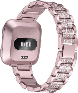 Bling Diamond watch Band For Fitbit Versa Stainless Steel Strap women Wrist Bracelet for fitbit lite/verse 2 Band Accessories