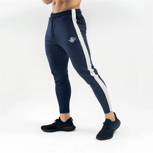 Autumn New Fashion stitching Pants Men Casual Trouser Jogger Bodybuilding Fitness Sweat Sik silk Sweatpants