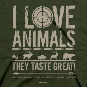 eating-animals--religious-t-shirt-hold-fast
