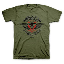 Load image into Gallery viewer, forged-in-his-strength--religious-t-shirt-kerusso
