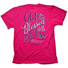 Load image into Gallery viewer, god-blessed-this-mess-womens-religious-t-shirt-cherished-girl
