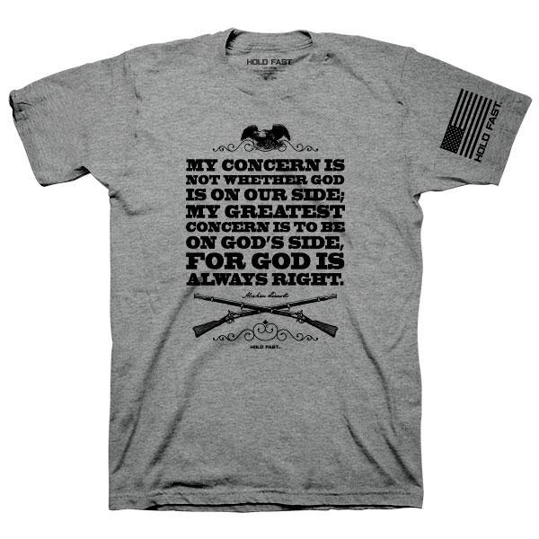 god's-side-abraham-lincoln--religious-t-shirt-hold-fast