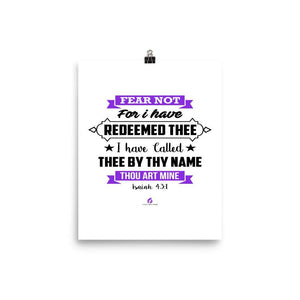 Isaiah 43:1 - "Fear Not For I Have Redeemed Thee" - Religious Poster-Downloads-Thou Art Mine-Thou Art Mine