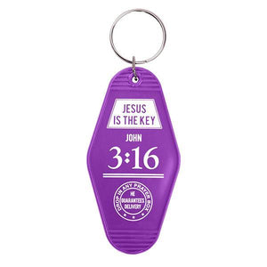 "Jesus Is The Key Retro Motel" Religious Keychain from Kerusso-Keychain-Kerusso-Thou Art Mine
