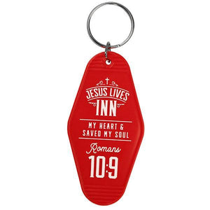 "Jesus Lives Inn Retro Motel" Religious Keychain from Kerusso-Keychain-Kerusso-Thou Art Mine