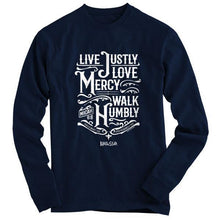 Load image into Gallery viewer, live-justly-love-mercy--religious-t-shirt-kerusso
