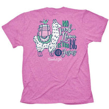 Load image into Gallery viewer, no-prob-llama-too-big-womens-religious-t-shirt-cherished-girl
