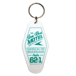 "Son Rest Motel Retro Motel Keychain" Religious Keychain from Kerusso-Keychain-Kerusso-Thou Art Mine
