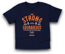 Load image into Gallery viewer, strong-and-courageous-kids-religious-t-shirt-kerusso-kidz
