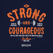 Load image into Gallery viewer, strong-and-courageous-kids-religious-t-shirt-kerusso-kidz
