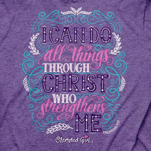 Load image into Gallery viewer, through-christ--religious-t-shirt-cherished-girl
