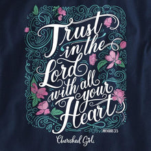 Load image into Gallery viewer, trust-in-the-lord-womens-religious-t-shirt-cherished-girl
